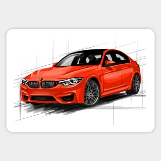 Red BMW M3 Sticker